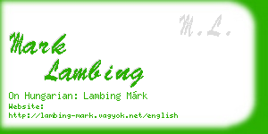 mark lambing business card